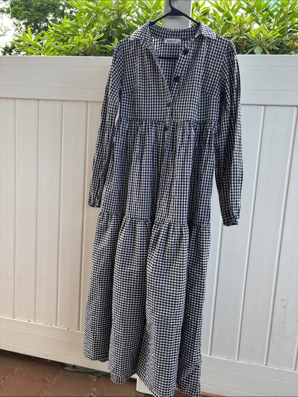 Meri Meri Black and White Gingham Maxi Dress